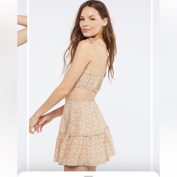 NWT-Womens size Small a Floral Tie-Strap Cami & Mini Skirt Set dress - Picture 5 of 11